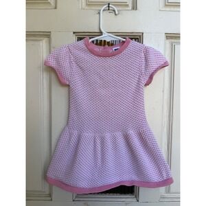 Janie and Jack Pink Textured Knit Short Sleeve Sweater Dress Size 12-18 Months